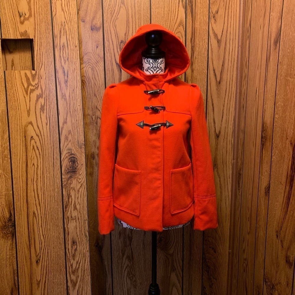 H&M red toggle button pea coat - Picture 4 of 9